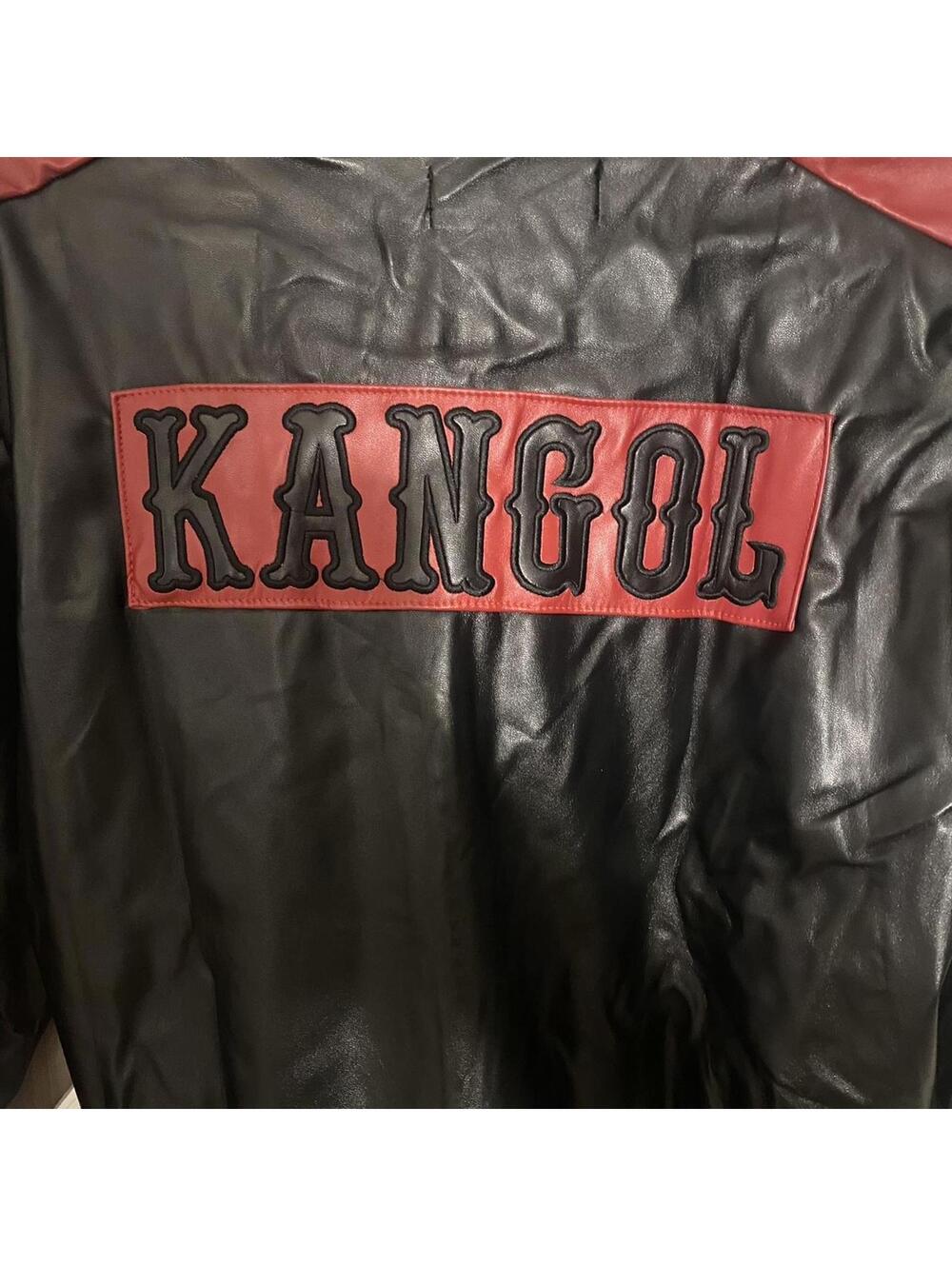 Kangol Black and Red Lightweight Full Zip Leather Jacket - Small - Picture 4 of 4